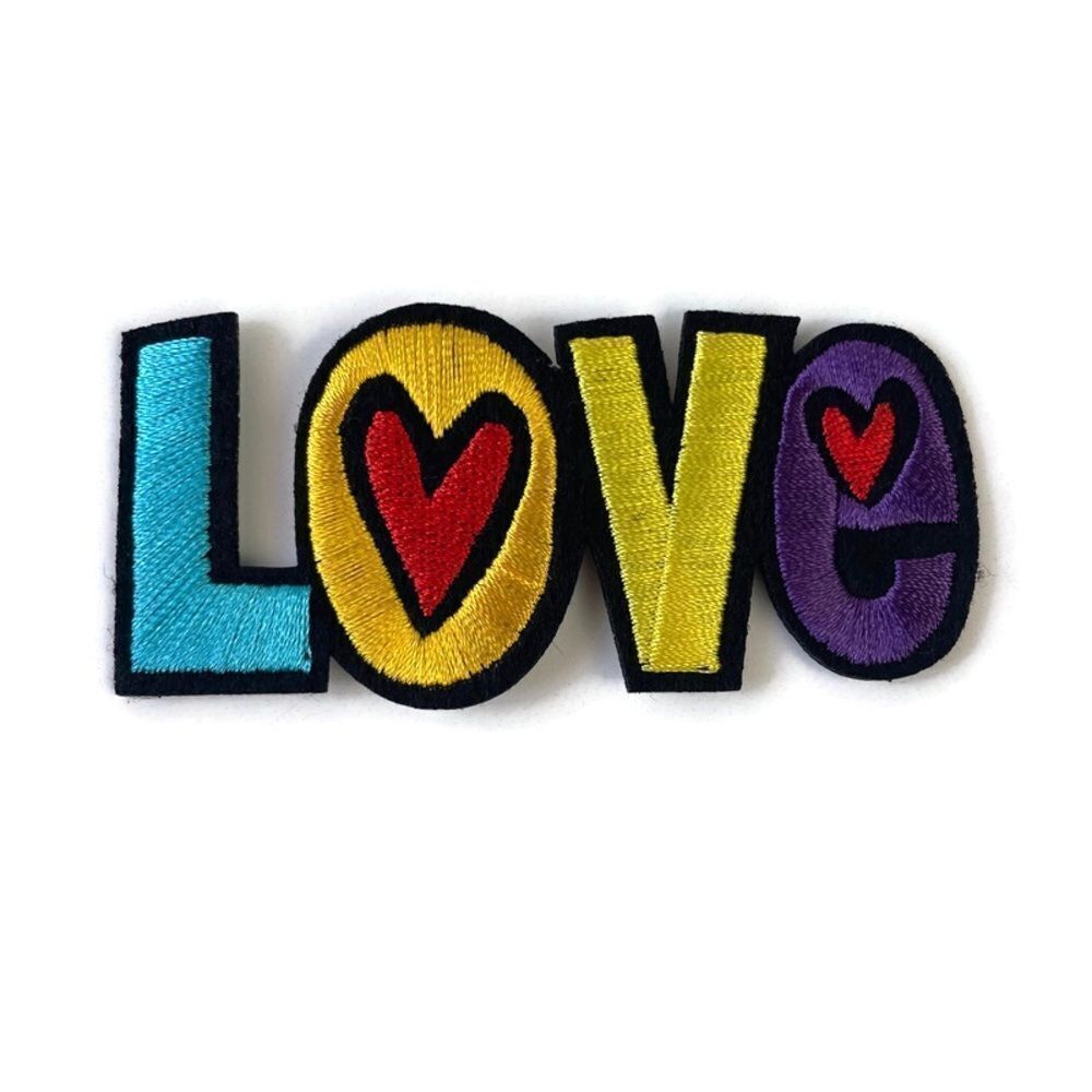 LOVE Colorful Text Embroidered Patch